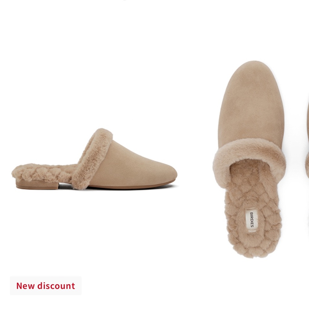 Birdies nude the songbird faux fur slipper mule